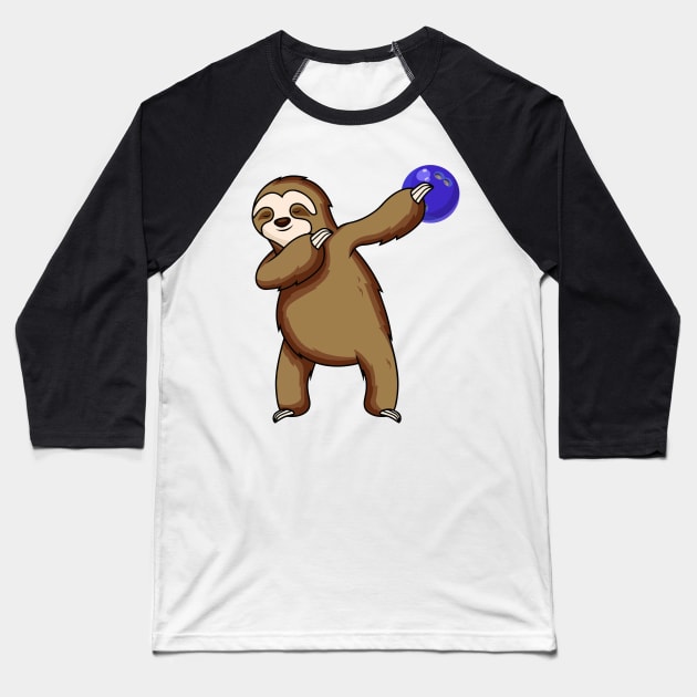 Dabbing Sloth Bowling Shirt Funny Dab Gift Baseball T-Shirt by juliannacarolann46203